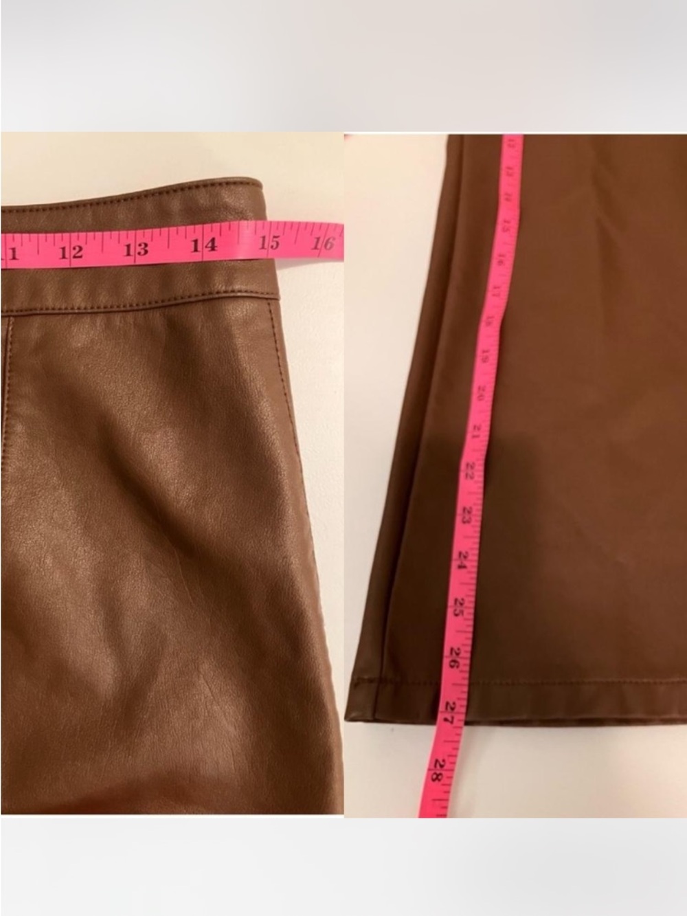 Free People Brown Ultra High-Rise Faux-leather Western Flare Boot Pants Size 8 - Picture 5 of 7